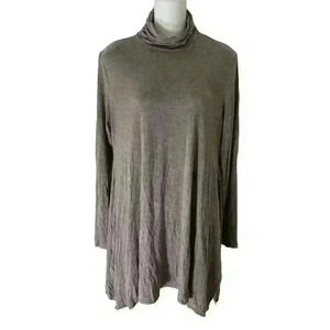 Soft Surroundings Cowl Neck Sweater Dress A-line High/Low Beige  Medium